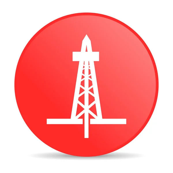 Drilling red circle web glossy icon — Stock fotografie