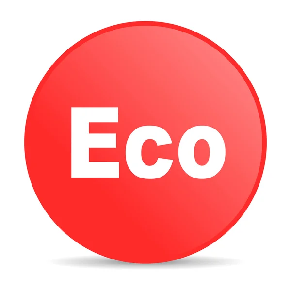 Еко-червоне коло веб глянсова іконка — стокове фото