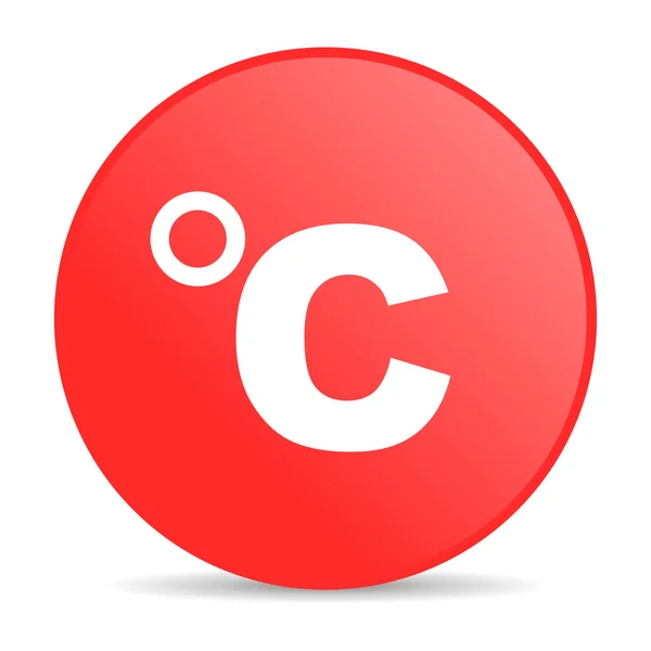 Celsius vermelho círculo web ícone brilhante — Fotografia de Stock