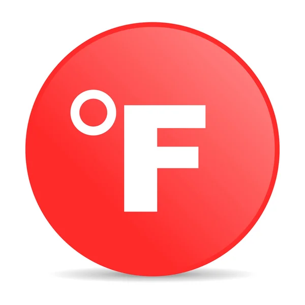 Fahrenheit roter Kreis Web-Hochglanz-Symbol — Stockfoto