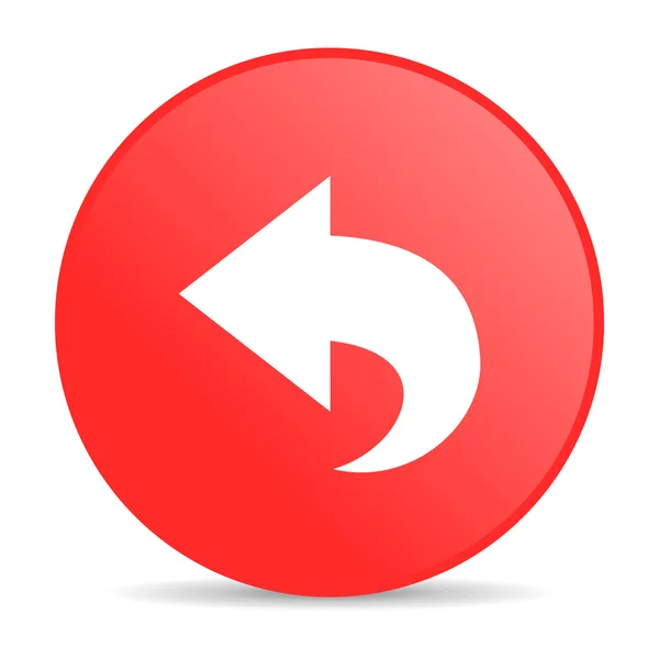 Lesklý ikona webové zpět červený kruh — Stock fotografie