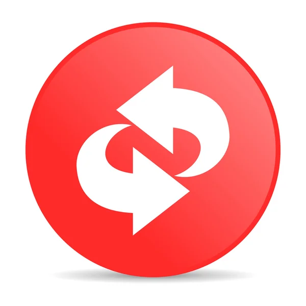 Rode cirkel web glanzende pictogram roteren — Stockfoto