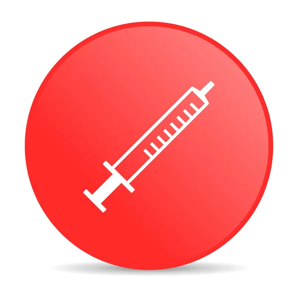 Syringe red circle web glossy icon — Stock Photo, Image