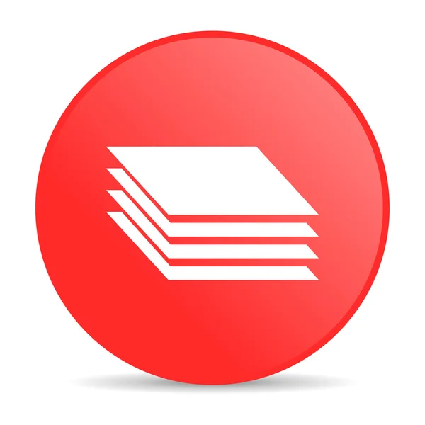 Katmanlar kırmızı daire web parlak simgesi — Stok fotoğraf