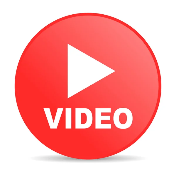 Video red circle web glossy icon — Stock Photo, Image