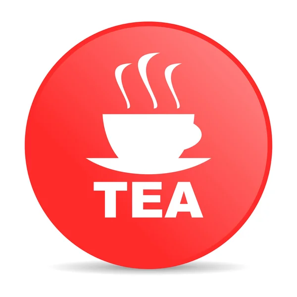 Tè rosso cerchio web icona lucida — Foto Stock