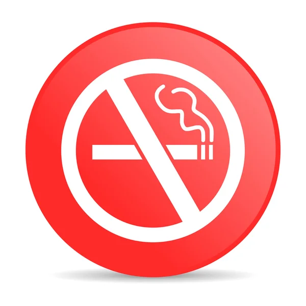 No smoking red circle web glossy icon — Stock Photo, Image