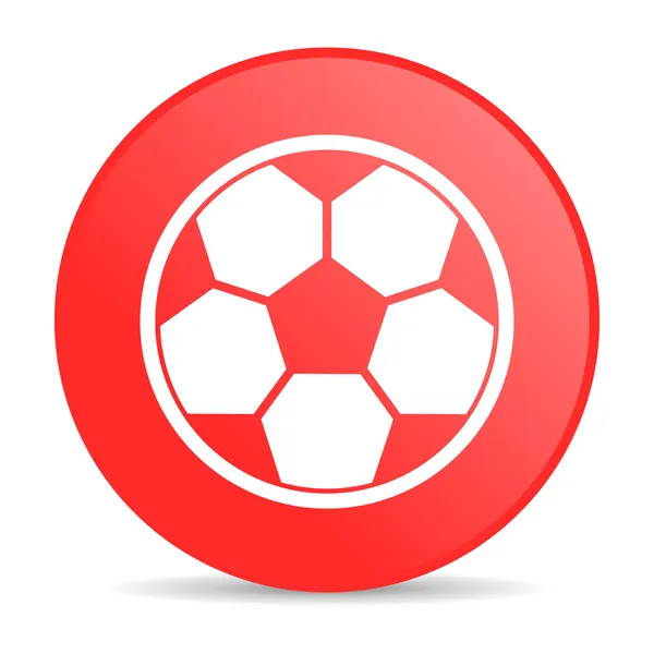 Voetbal rode cirkel web glanzende pictogram — Stockfoto