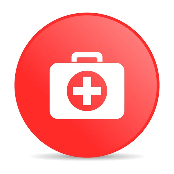 Kit de primeros auxilios red círculo web icono brillante —  Fotos de Stock