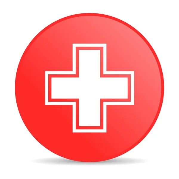 Pharmacy red circle web glossy icon — Stock Photo, Image