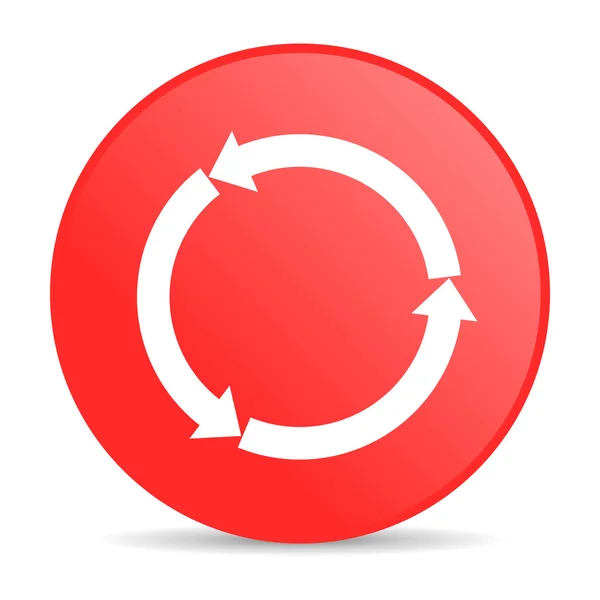 Rode cirkel web glanzende pictogram Vernieuwen — Stockfoto