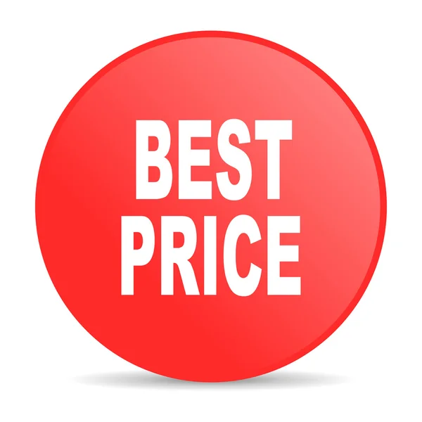 Mejor precio círculo rojo web icono brillante — Foto de Stock