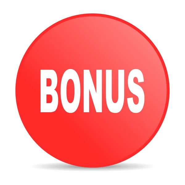 Bonus red circle web glossy icon — стоковое фото