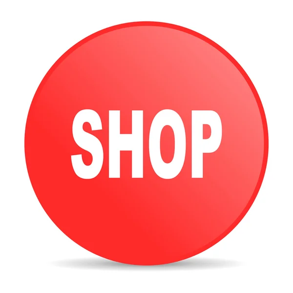 Shop roter Kreis Web-Hochglanz-Symbol — Stockfoto