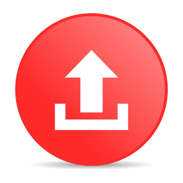 Carregar vermelho círculo web ícone brilhante — Fotografia de Stock