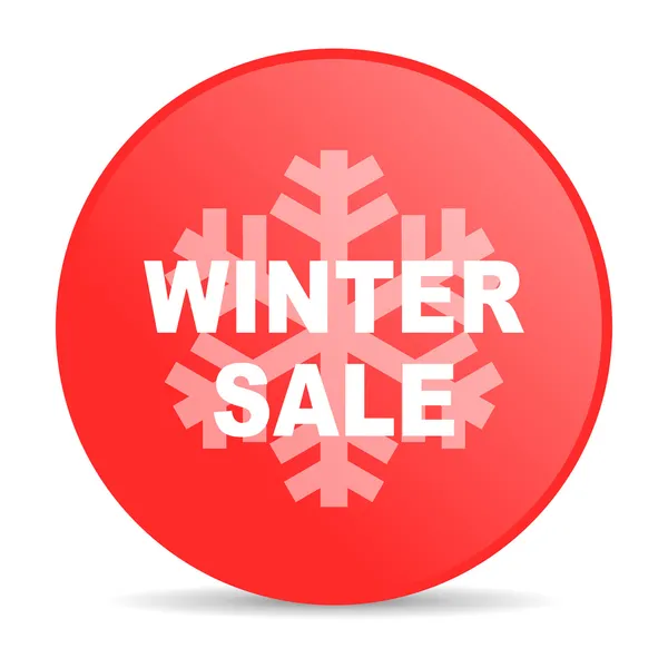 Winter sale red circle web glossy icon — Stock Photo, Image