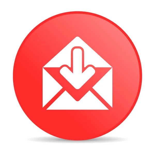 Mail red circle web glossy icon — Stock Photo, Image