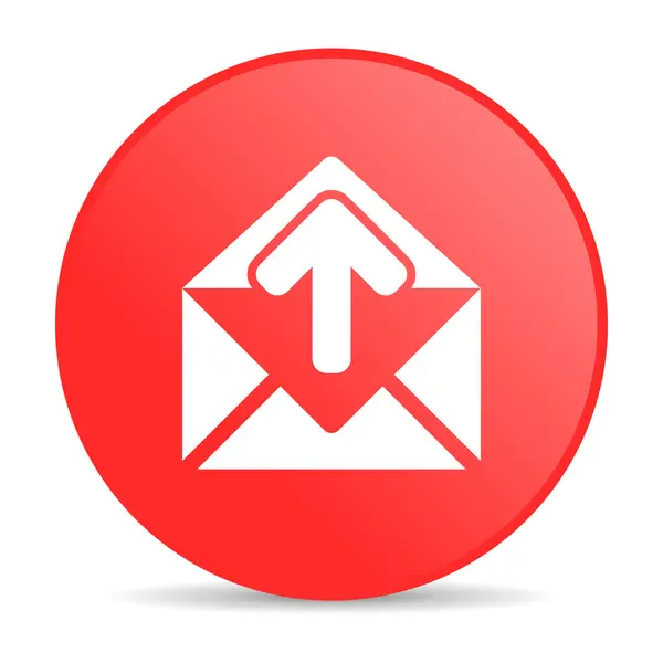 Blanka ikonen för e-post röd cirkel web — Stockfoto