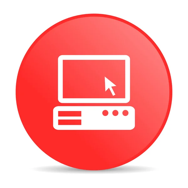 Pc red circle web glossy icon — стоковое фото