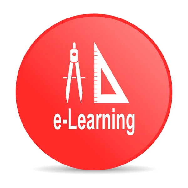 E-learning red circle web icono brillante —  Fotos de Stock