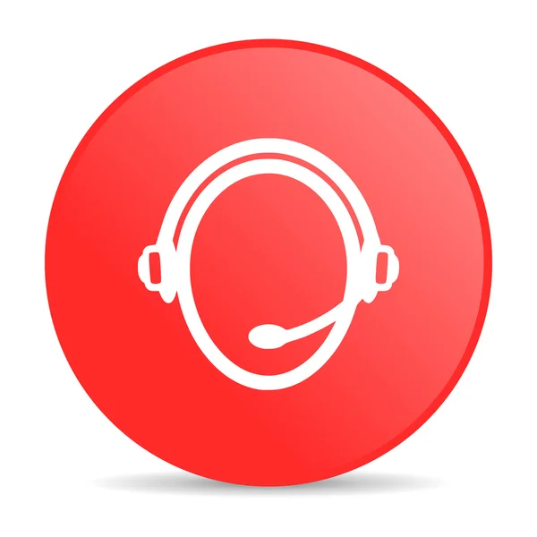 Customer service red circle web glossy icon — Stock Photo, Image