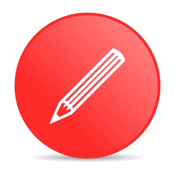 Pencil red circle web glossy icon — Stock Photo, Image