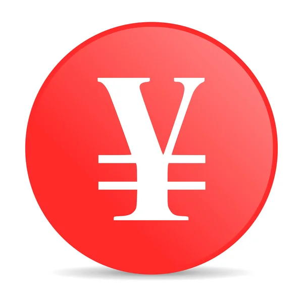 Yen círculo rojo web icono brillante — Foto de Stock
