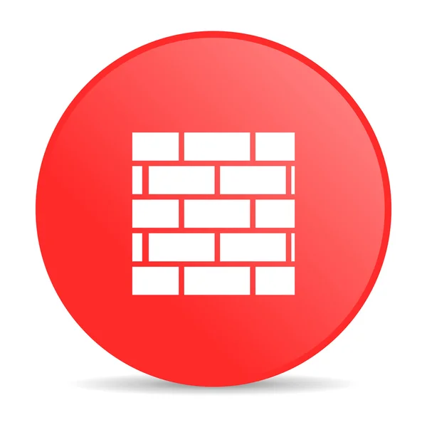 Lesklý ikona webové brány firewall červený kruh — Stock fotografie