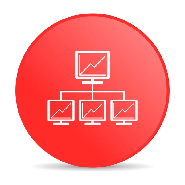 Rode cirkel web glanzende netwerkpictogram — Stockfoto