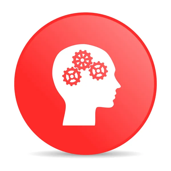 Head red circle web glossy icon — Stock Photo, Image