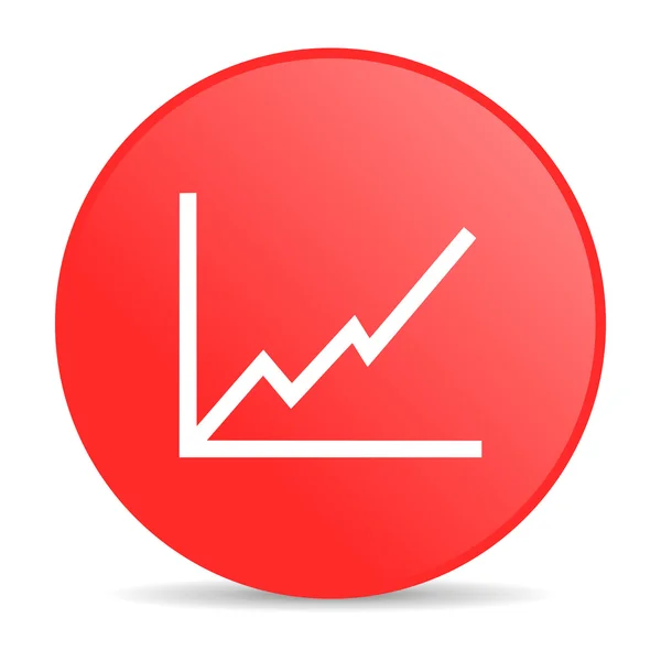 Chart red circle web glossy icon — Stock Photo, Image