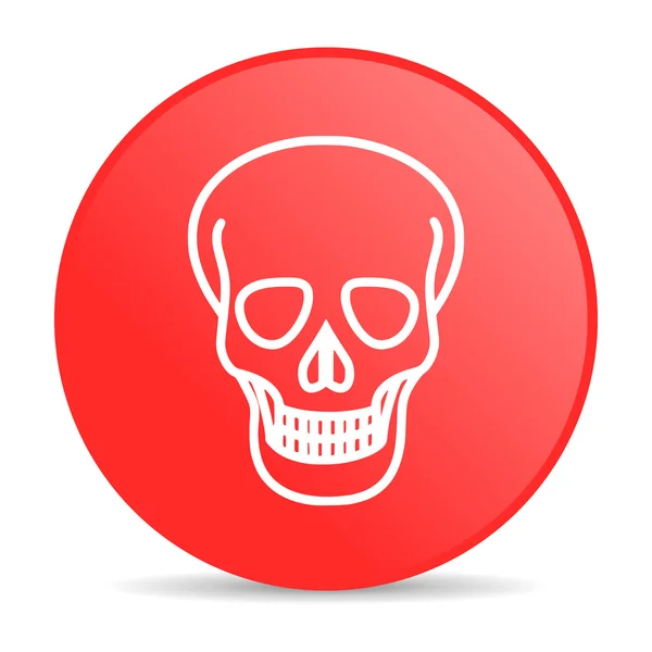 Calavera círculo rojo web icono brillante — Foto de Stock