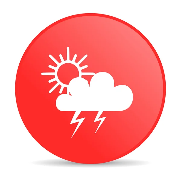Väderprognos röd cirkel web blanka ikonen — Stockfoto