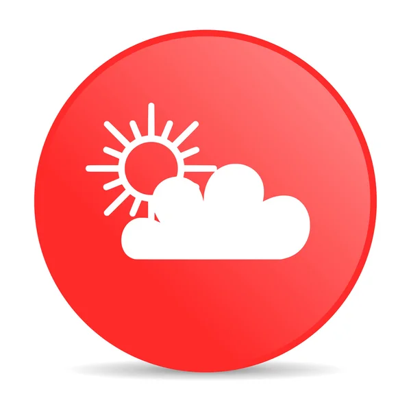 Hava durumu kırmızı daire web parlak simgesi — Stok fotoğraf