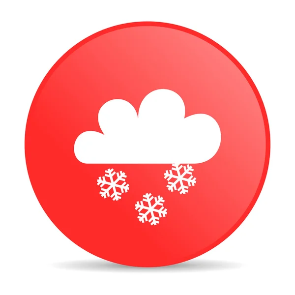 Previsão meteorológica círculo vermelho web ícone brilhante — Fotografia de Stock