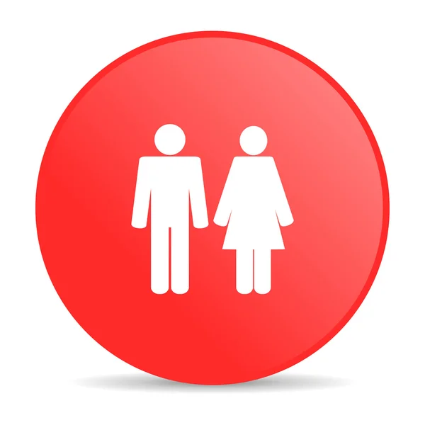 Lesklý ikona webové pár červený kruh — Stock fotografie