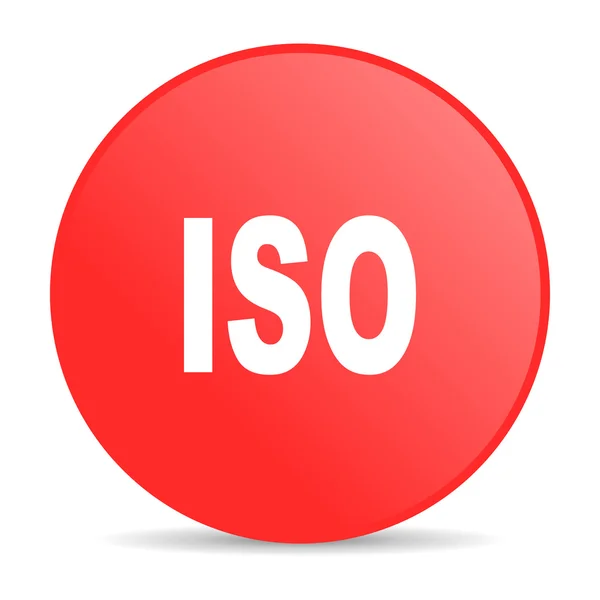 Iso red circle web icona lucida — Foto Stock