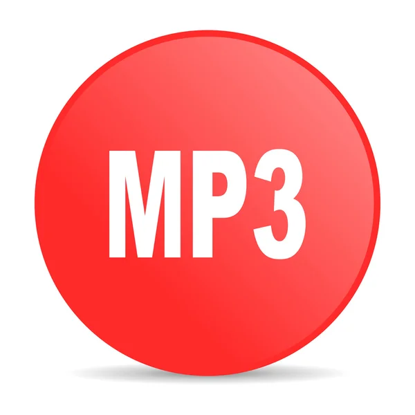 Mp3 rosso cerchio web icona lucida — Foto Stock