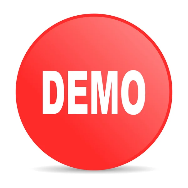 Demo red circle web glossy icon — Stock Photo, Image