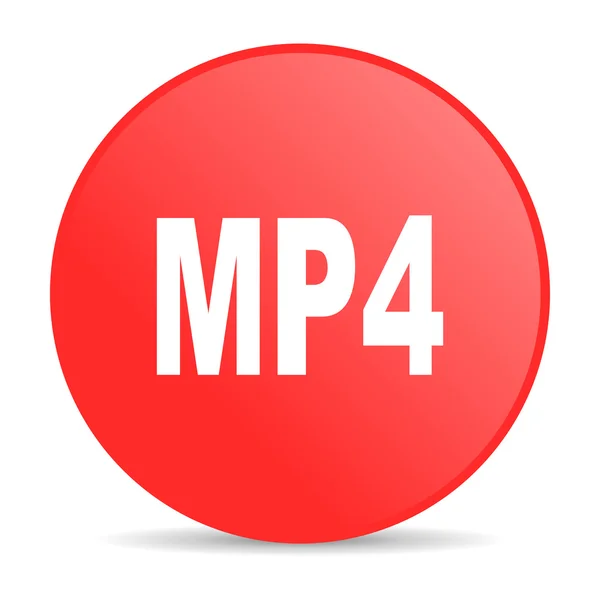 Mp4 círculo rojo web icono brillante — Foto de Stock