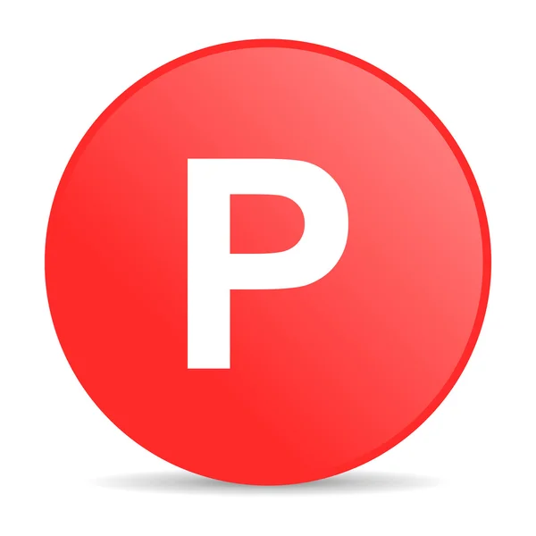 Park red circle web glossy icon — Stock Photo, Image