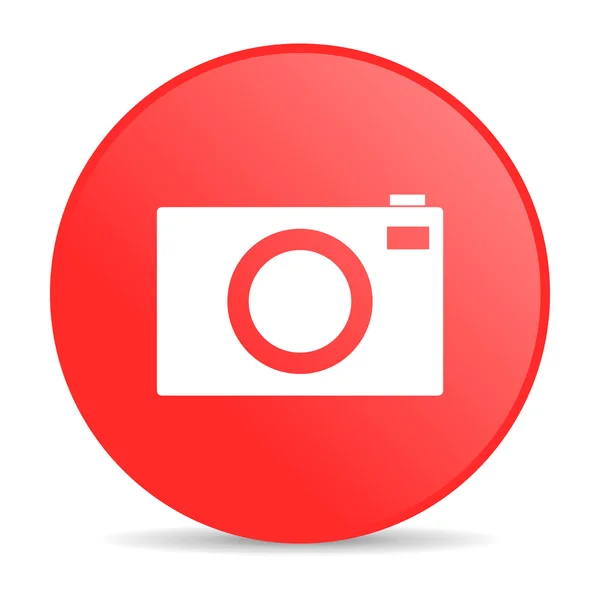 Rode cirkel web glanzende camerapictogram — Stockfoto