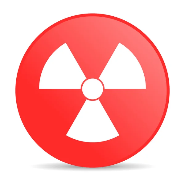 Блестящая иконка радиационного красного круга — стоковое фото