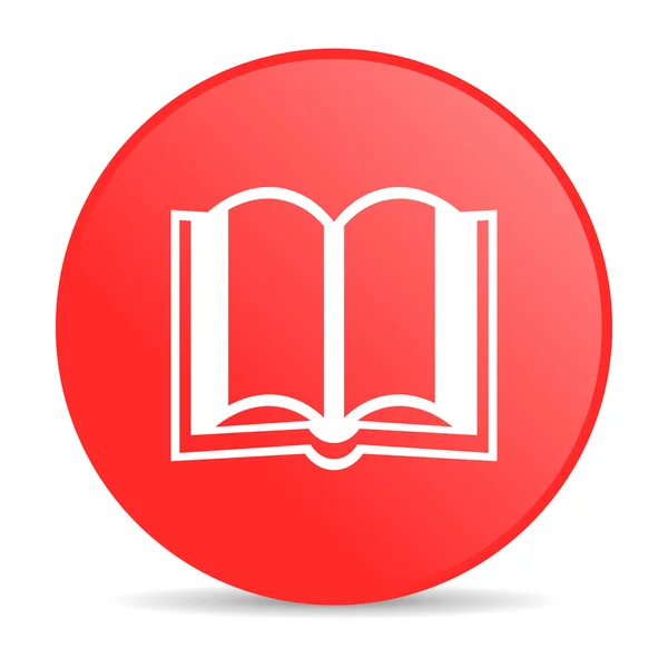 Kitap kırmızı daire web parlak simgesi — Stok fotoğraf