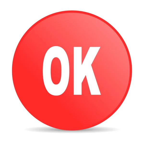OK röd cirkel web blanka ikonen — Stockfoto