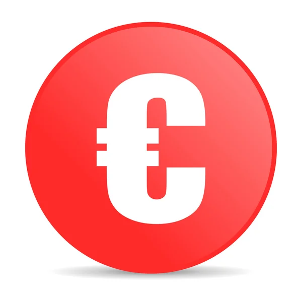 Euro red circle web glossy icon — Stock Photo, Image