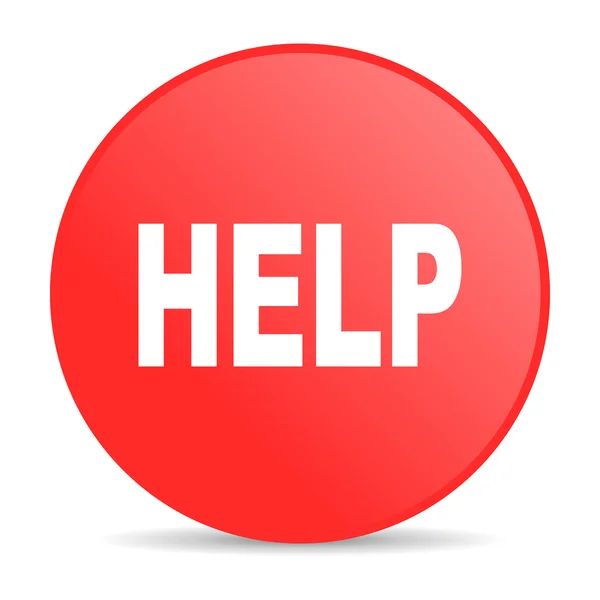 Červený kruh ikonu lesklý web pomoci — Stock fotografie