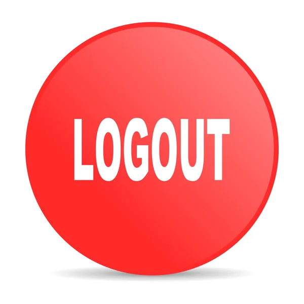 Logout red circle web glossy icon — Stock Photo, Image