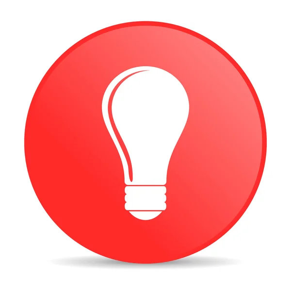 Лампочка червоне коло веб глянсова іконка — стокове фото