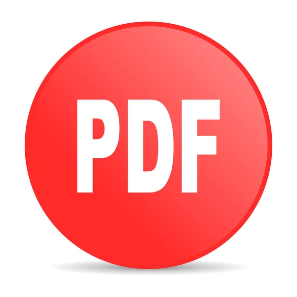 PDF kırmızı daire web parlak simgesi — Stok fotoğraf